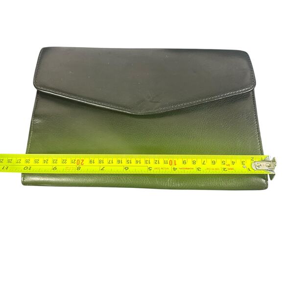 Canyon Outback Black Leather Envelope Clutch Bag Foldover Slim Purse wallet - Picture 3 of 11